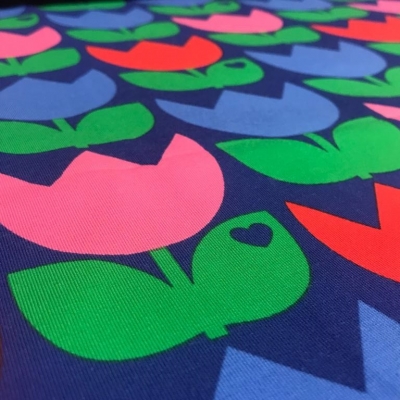 French Terry | byGraziela | Tulpen Farbmix rosa rot blau